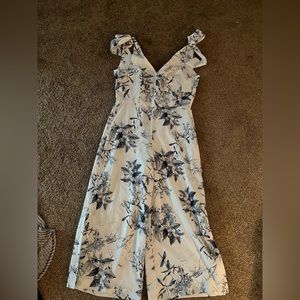 Jumpsuit floral dressy casual wide leg